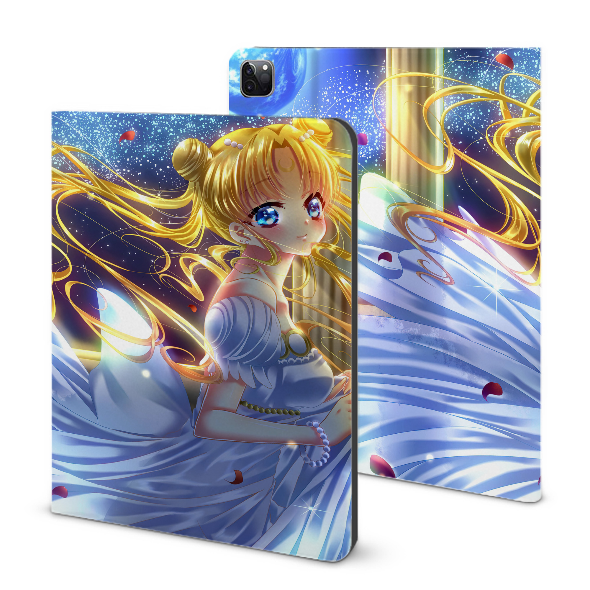 （画像用） 美少女戦士セーラームーン Sailor Moon IPad ケース ブック型 PUレザー TPU 耐衝撃 軽量 薄型 ペン収納なし 全面保護 IPad 各モデル対応
